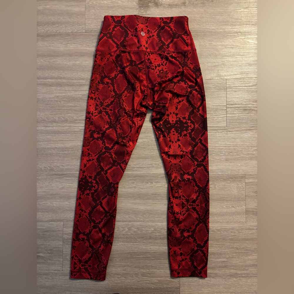 Lululemon Red Snake Print Leggings